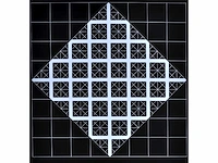 Mark verstockt - geometrisch abstracte compositie - kleurenzeefdruk - 1976 - afbeelding 2 van  6