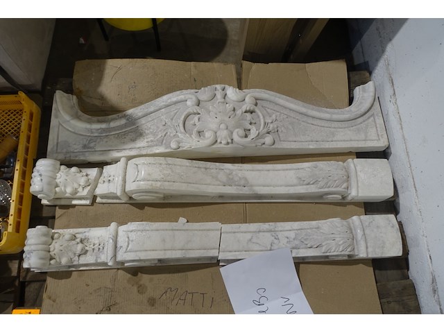 Marmeren schouw + diverse metalen - afbeelding 4 van  4