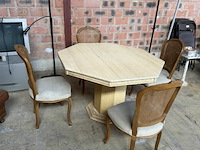 Marmeren tafel met 4 stoelen - afbeelding 2 van  6