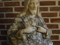 Marmeren zuil met jezus christus h=±150cm - afbeelding 2 van  5