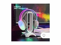 Mars gaming mh-glow, 360° full chroma rgb flow headset, geluidsdempend microfoon, ultralicht design, memory foam, windows/ps4/ps5/xbox series x|s/one/mac/switch/switch 2/smartphone/tablet, zwart - afbeelding 6 van  7