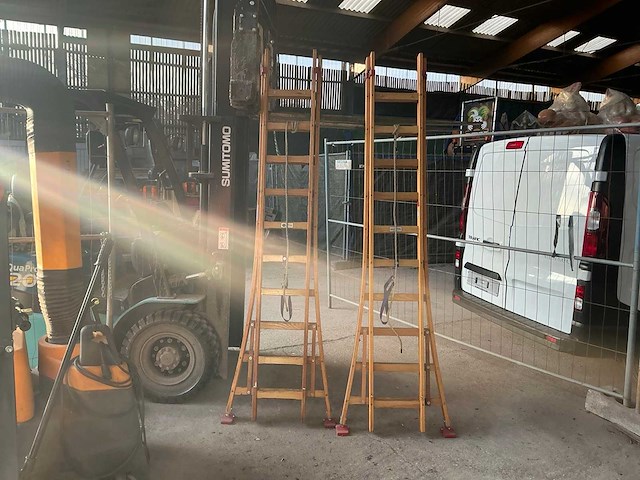 Martin 2x10 houten ladder (2x) - afbeelding 1 van  5
