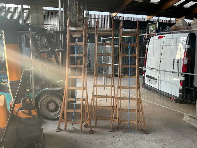 Martin 2x9 houten ladder (3x) - afbeelding 1 van  6
