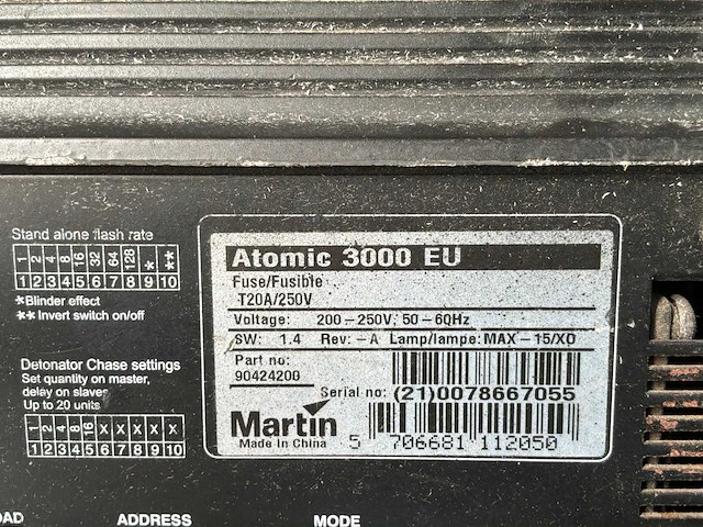 Martin atomic 3000 stroboscoop + detonator - afbeelding 5 van  6