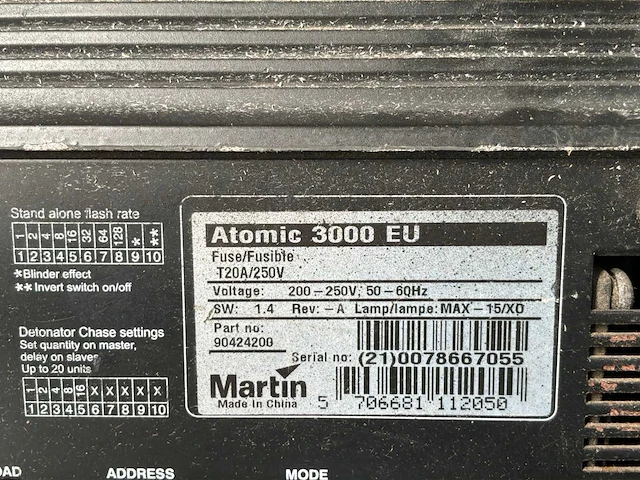Martin atomic 3000 stroboscoop + detonator - afbeelding 5 van  6