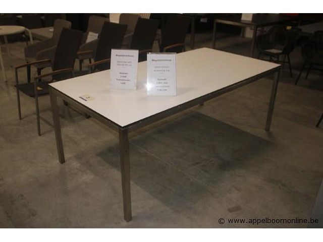 Martinique tafel 200x100 hpl wit - afbeelding 1 van  2