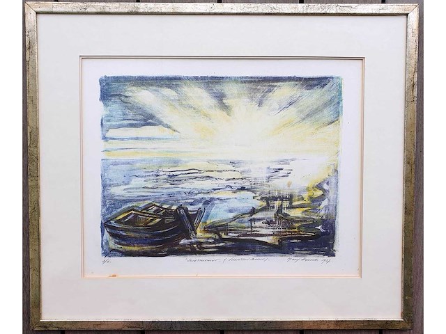 Mary habsch - scintillement (variation bleu) - litho - ingelijst - afbeelding 1 van  1