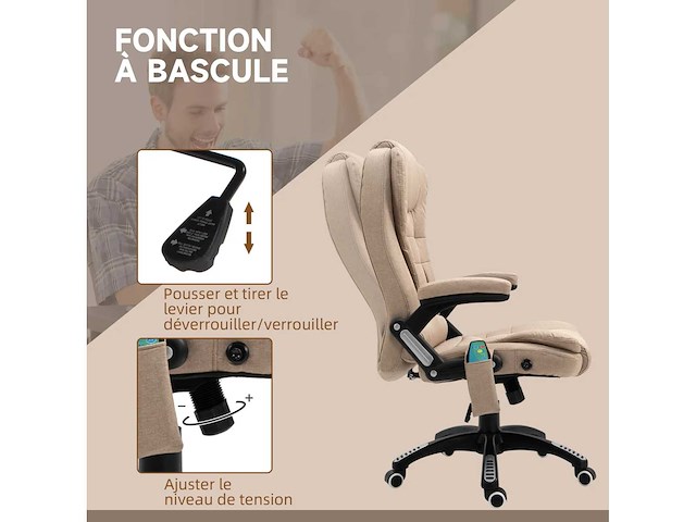 Massage en verwarmde bureaustoel, bureaustoel - afbeelding 9 van  11