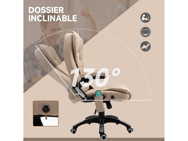 Massage en verwarmde bureaustoel, bureaustoel - afbeelding 10 van  11