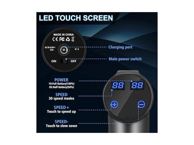 Massage gun - 30 speed modus - afbeelding 3 van  5