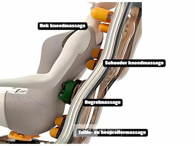 Massage zetel, kleur grijs - wit - afbeelding 3 van  5
