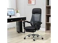 Massagebureaustoel met voetsteun, 2 vibratiepunten, usb-interface, zwart - afbeelding 1 van  5