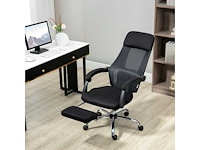 Massagebureaustoel met voetsteun, 2 vibratiepunten, usb-interface, zwart - afbeelding 3 van  5