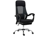Massagebureaustoel met voetsteun, 2 vibratiepunten, usb-interface, zwart - afbeelding 4 van  5