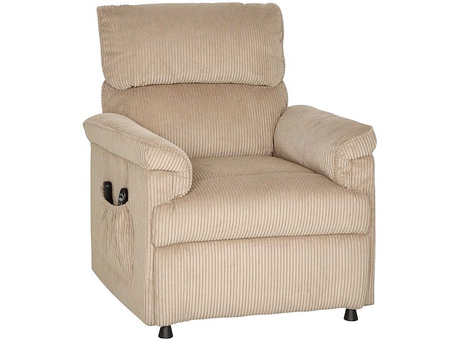 Massagestoel met vibratiemodi, warmtefunctie, stoffen bekleding, bruin - afbeelding 2 van  8