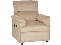 Massagestoel met vibratiemodi, warmtefunctie, stoffen bekleding, bruin - afbeelding 2 van  8