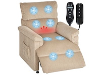 Massagestoel met vibratiemodi, warmtefunctie, stoffen bekleding, bruin - afbeelding 6 van  8