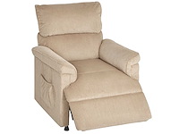 Massagestoel met vibratiemodi, warmtefunctie, stoffen bekleding, bruin - afbeelding 7 van  8