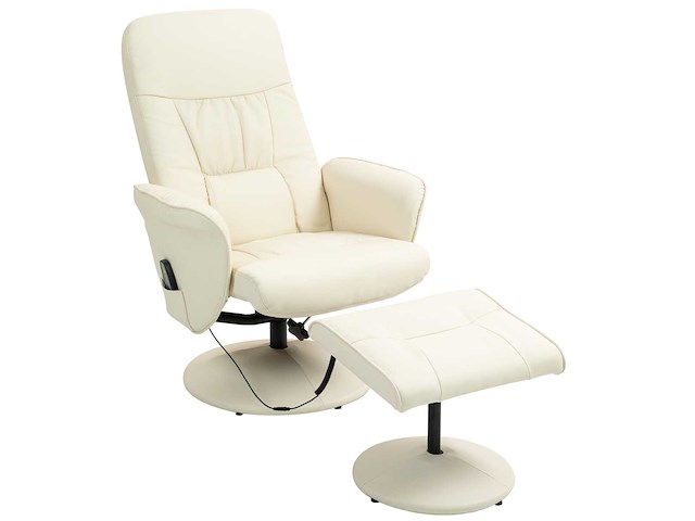 Massagestoel met voetsteun, ergonomische stoel met 10 vibratiepunten - afbeelding 3 van  8