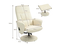 Massagestoel met voetsteun, ergonomische stoel met 10 vibratiepunten - afbeelding 4 van  8