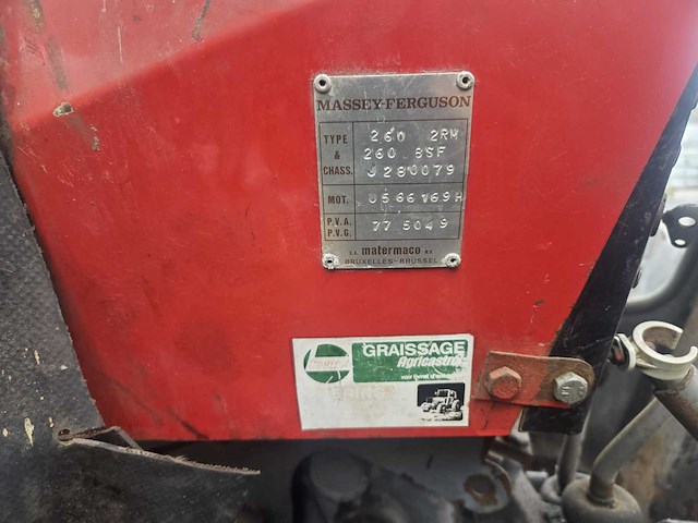 Massey fergusson - 1980 - 260 2rm - oldtimer tractor - afbeelding 6 van  19
