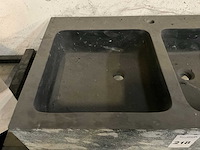 Massief blauwsteen dubbele wastafel - afbeelding 2 van  3