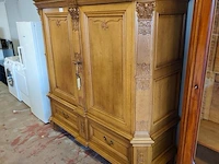 Massief eiken kast met 2 deuren, 2 laden en 2 leggers 200x80x200 cm - afbeelding 2 van  9