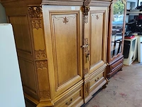 Massief eiken kast met 2 deuren, 2 laden en 2 leggers 200x80x200 cm - afbeelding 3 van  9