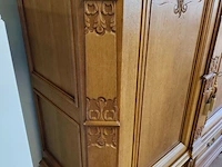 Massief eiken kast met 2 deuren, 2 laden en 2 leggers 200x80x200 cm - afbeelding 4 van  9