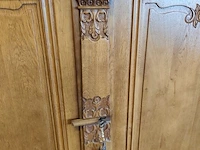 Massief eiken kast met 2 deuren, 2 laden en 2 leggers 200x80x200 cm - afbeelding 5 van  9