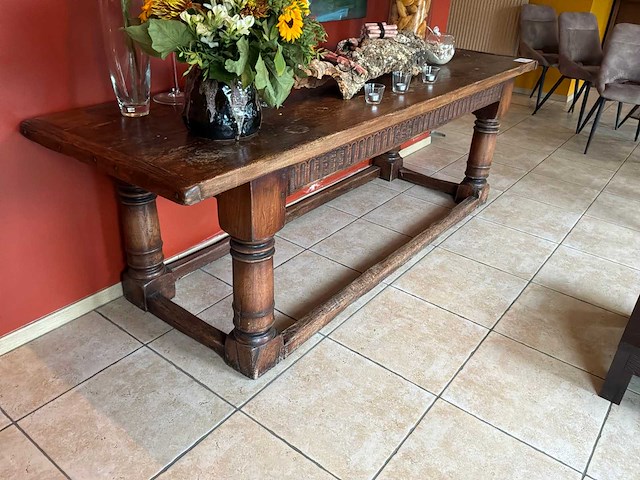 Massief houten antieke wand tafel - afbeelding 2 van  4