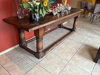 Massief houten antieke wand tafel - afbeelding 2 van  4