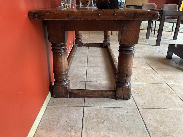 Massief houten antieke wand tafel - afbeelding 3 van  4