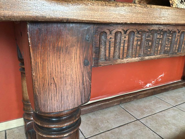 Massief houten antieke wand tafel - afbeelding 4 van  4