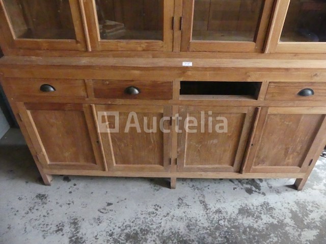 Massief houten dressoir met vitrine - afbeelding 2 van  4