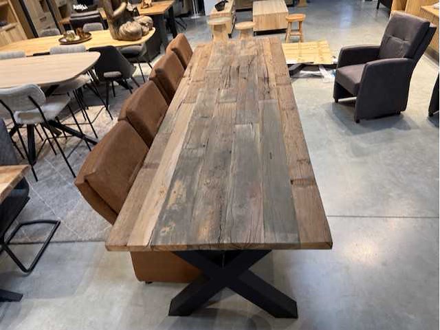 Massief oud houten tafel - afbeelding 2 van  3