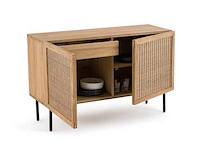 Massief teakhout en geweven rotan dressoir - afbeelding 1 van  9