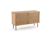 Massief teakhout en geweven rotan dressoir - afbeelding 2 van  9