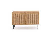 Massief teakhout en geweven rotan dressoir - afbeelding 3 van  9