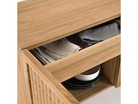 Massief teakhout en geweven rotan dressoir - afbeelding 5 van  9