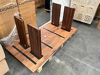 Massief walnoot- en gefineerde tafel l220 cm - afbeelding 7 van  8