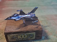 Massief zilveren straaljager 1982 f16 100j bestaan - afbeelding 1 van  5