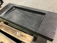 Massieve spoelbak in belgische blauwe steen rechthoekig - afbeelding 1 van  5