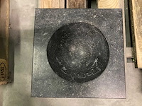 Massieve spoelbak in belgische blauwe steen vierkant - afbeelding 3 van  6