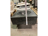 Massieve spoelbak in belgische blauwe steen vierkant - afbeelding 5 van  6