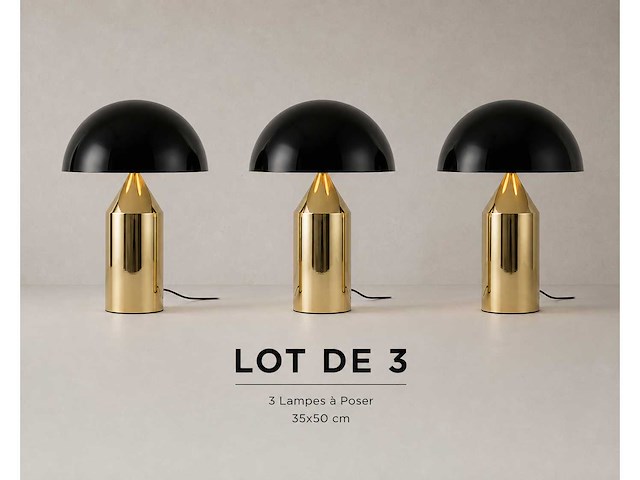 Massolo nachtlamp of tafellamp 35 x 50 cm zwart en goud - afbeelding 1 van  5