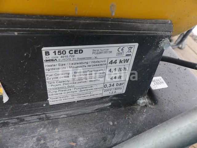 Master b 150 ced olie-gestookte warmtekanon - afbeelding 2 van  3