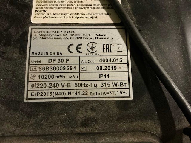 Master df30 p ventilator - afbeelding 3 van  3