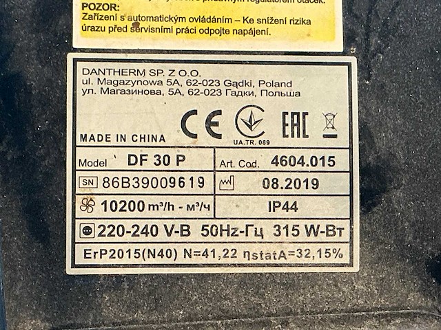 Master df30 p ventilator - afbeelding 3 van  3