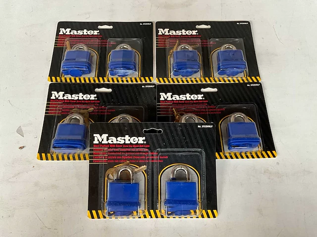Master lock 2-pack hangsloten blauw (5x) - afbeelding 1 van  3